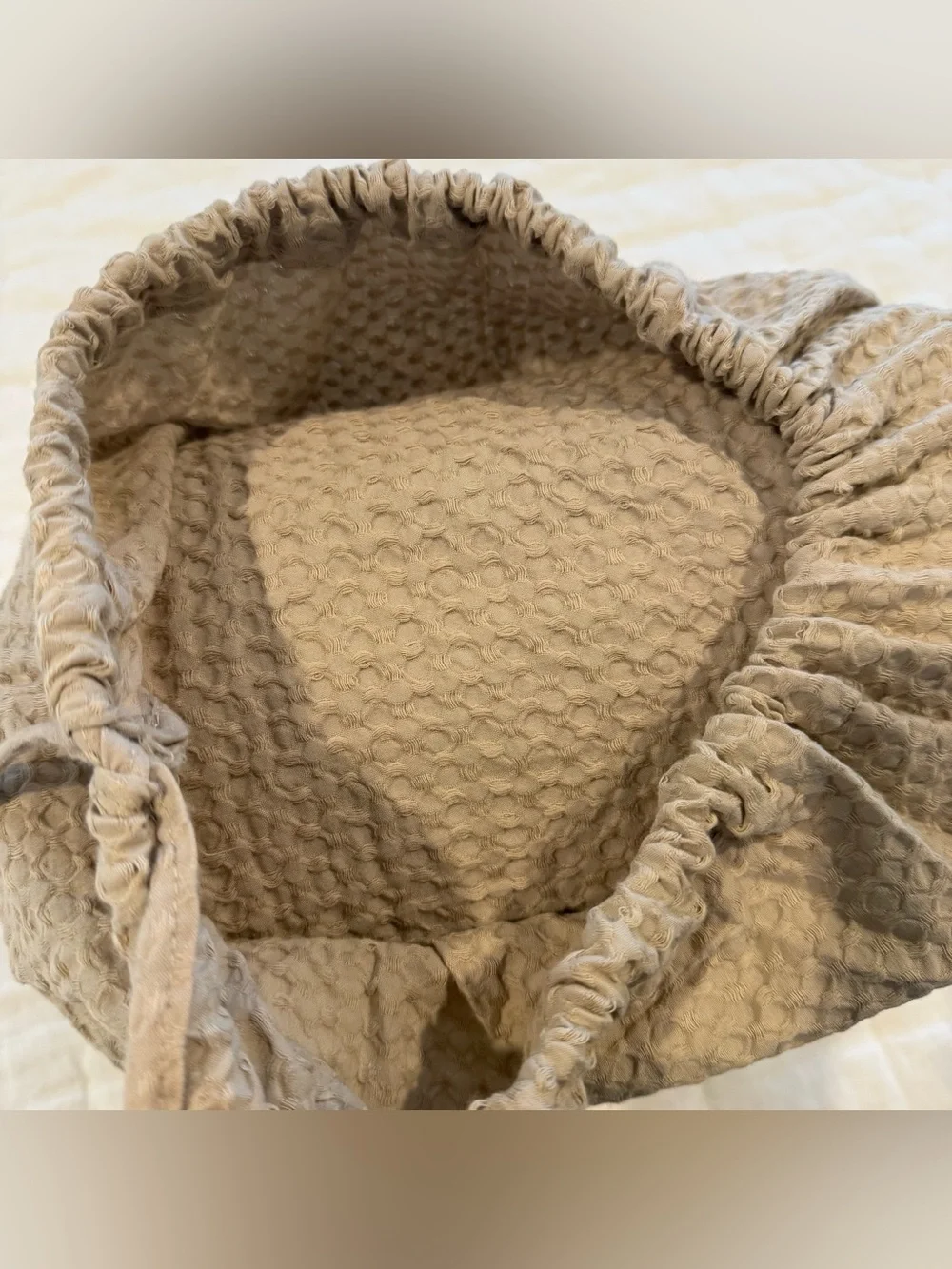 New Quince Organic Luxe Honeycomb Duvet Cover Set Full/Queen $114 Sand
